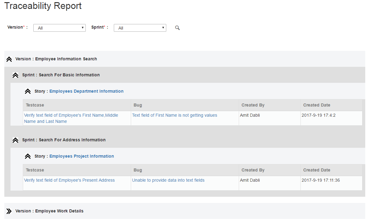 traceability report
